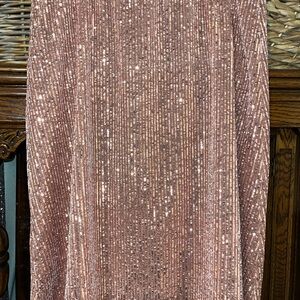 Glamorous Messini Sequin Midi Skirt in Rose pink.